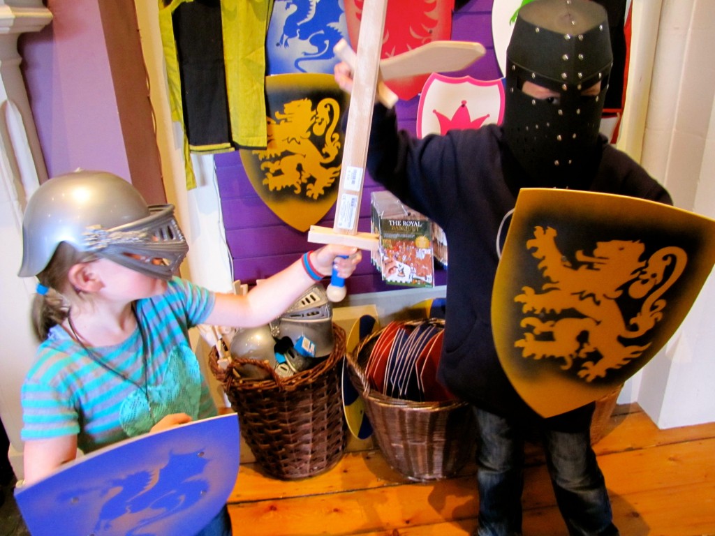 And, of course, there were helmets, shields, and swords in the gift shop, so the kids had to attack each other.