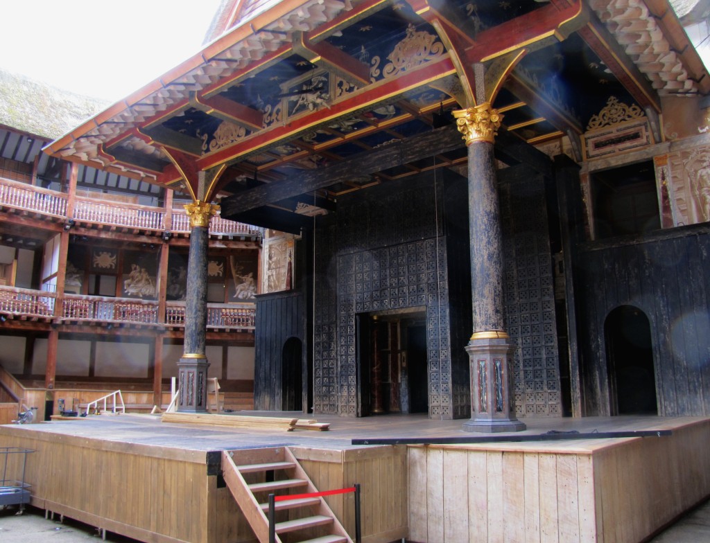 The stage from the pit. This is where the common folk would stand after paying a penny. Shakespeare called them "penny stinkards." I'm sure you can figure out why.